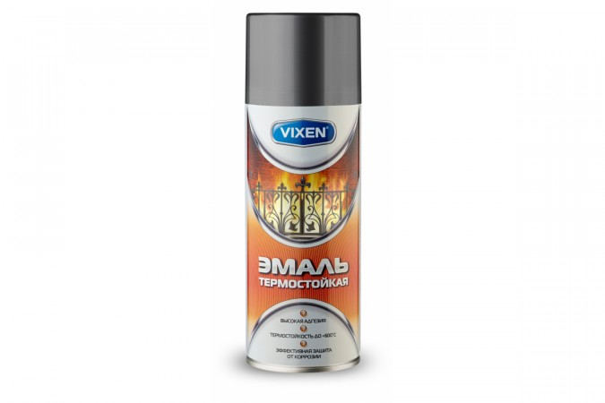 Термостойкая эмаль Vixen графит аэрозоль 520 мл VX-53003                                                                                                                                                                                                                                                
